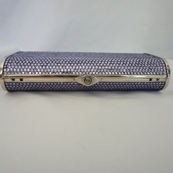 Judith Leiber Blue Crystal Embellished Minaudière - Picture 10 of 12